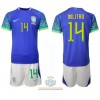 Maglia ufficiale Brasile Eder Militao 14 Trasferta Mondiali 2022 per Bambino